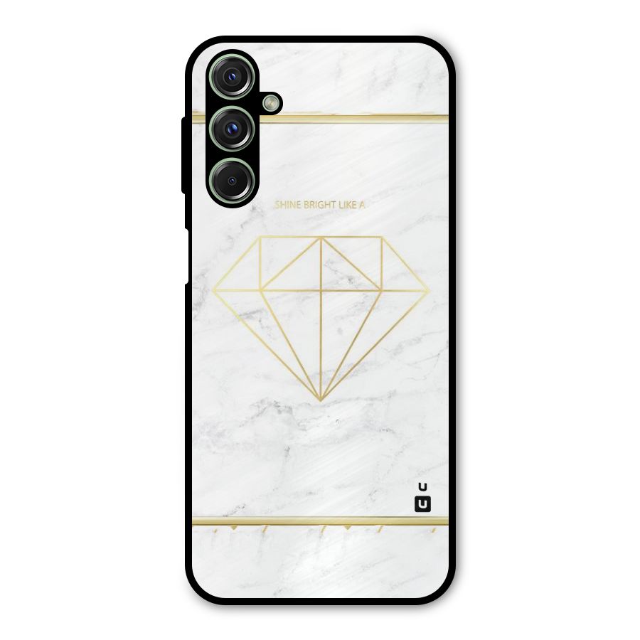 Bright Gold Diamond Metal Back Case for Galaxy M34