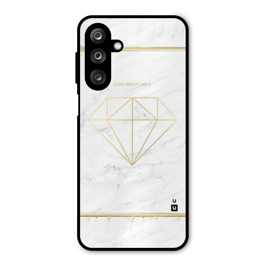 Bright Gold Diamond Metal Back Case for Galaxy M36