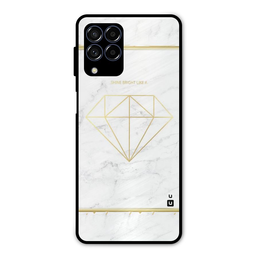 Bright Gold Diamond Metal Back Case for Galaxy M53 5G