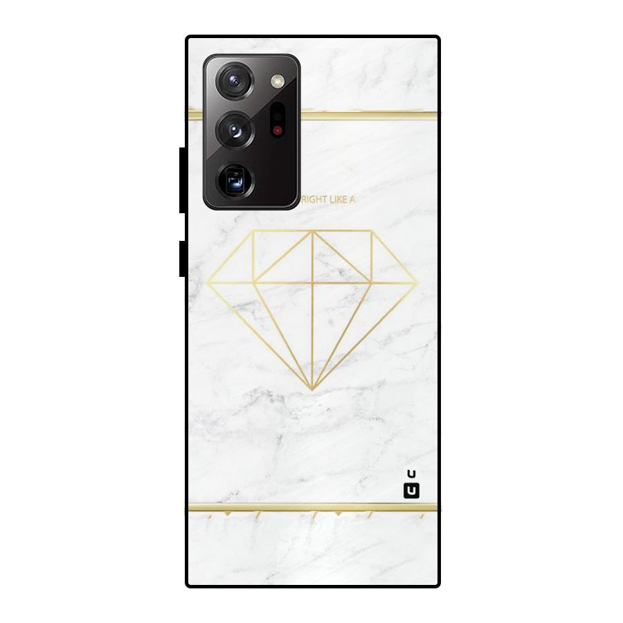 Bright Gold Diamond Metal Back Case for Galaxy Note 20 Ultra