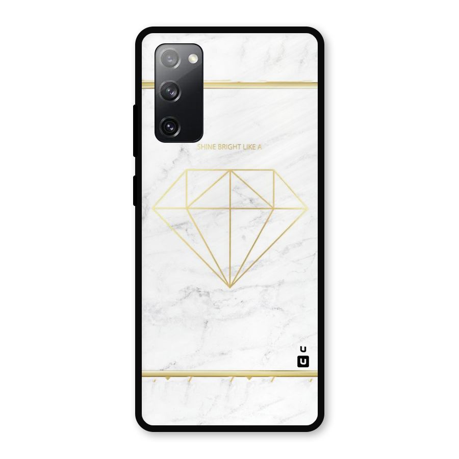 Bright Gold Diamond Metal Back Case for Galaxy S20 FE 5G