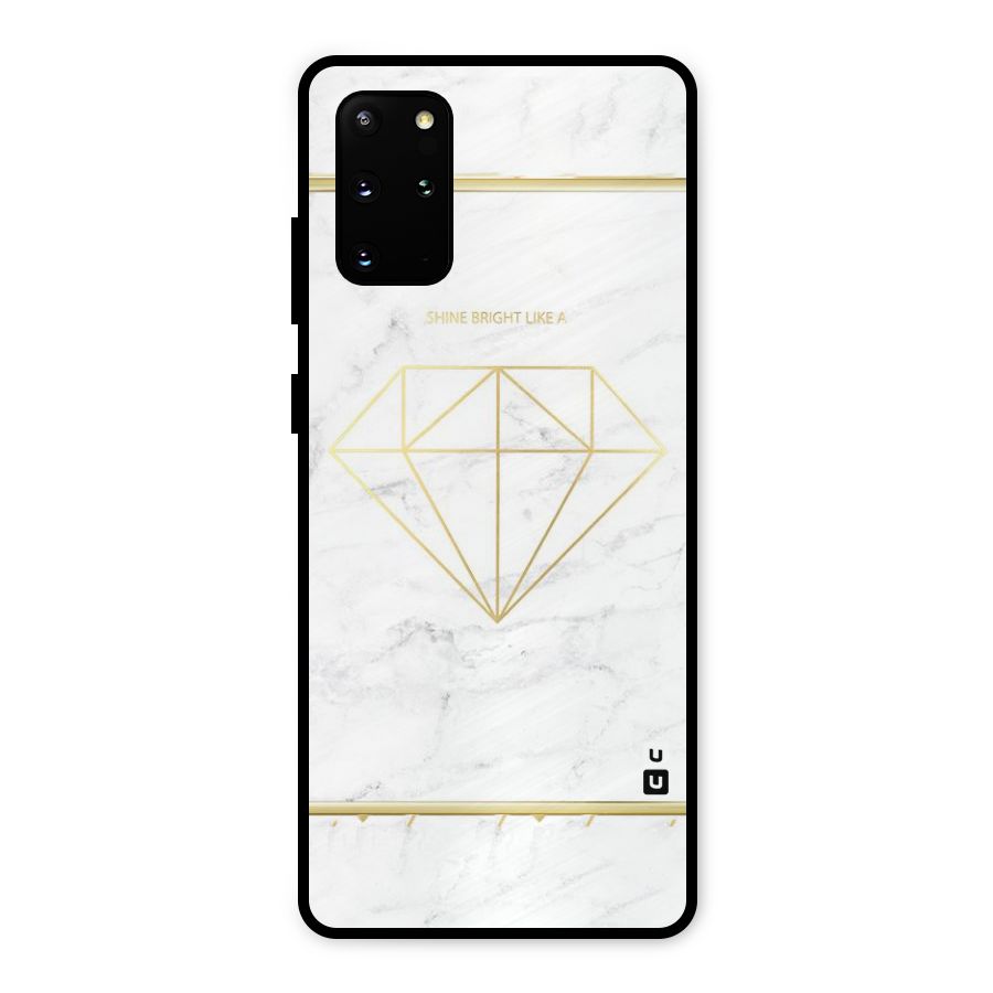 Bright Gold Diamond Metal Back Case for Galaxy S20 Plus