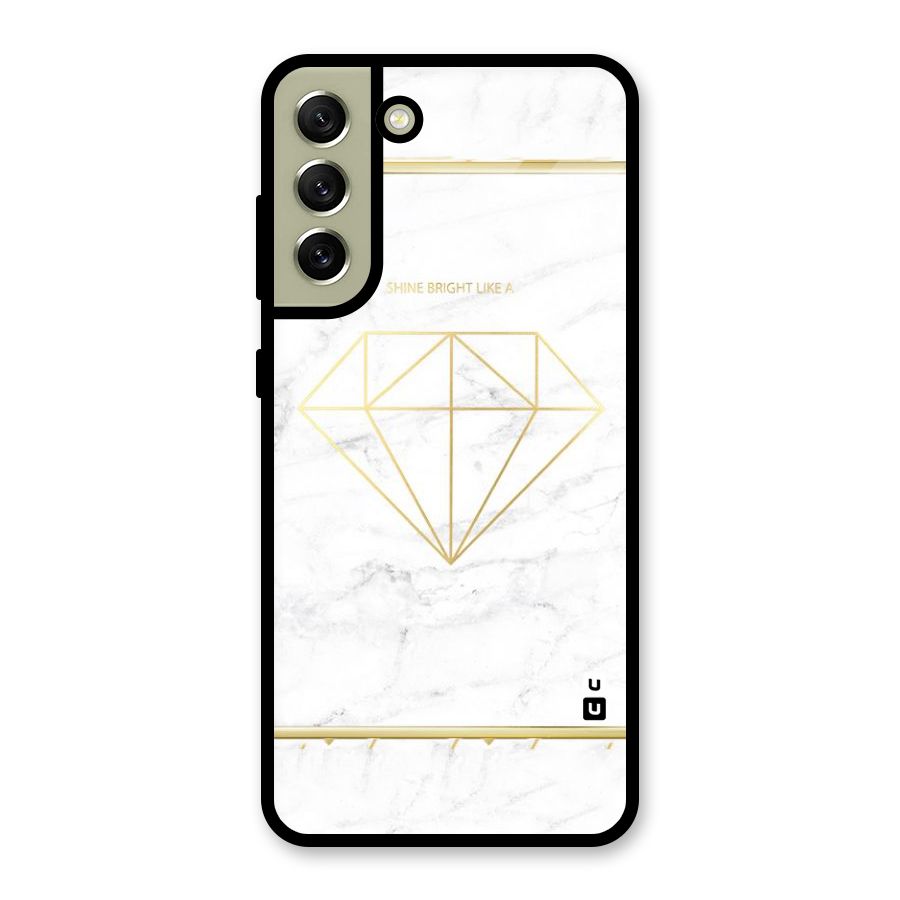 Bright Gold Diamond Metal Back Case for Galaxy S21 FE 5G (2023)