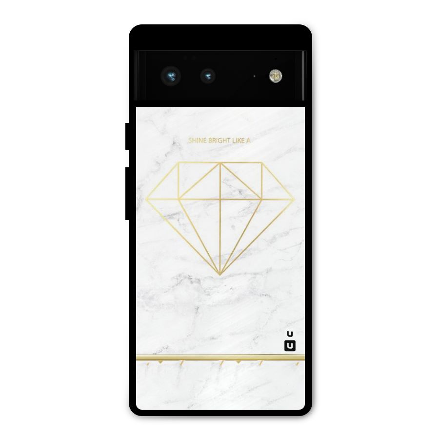 Bright Gold Diamond Metal Back Case for Google Pixel 6