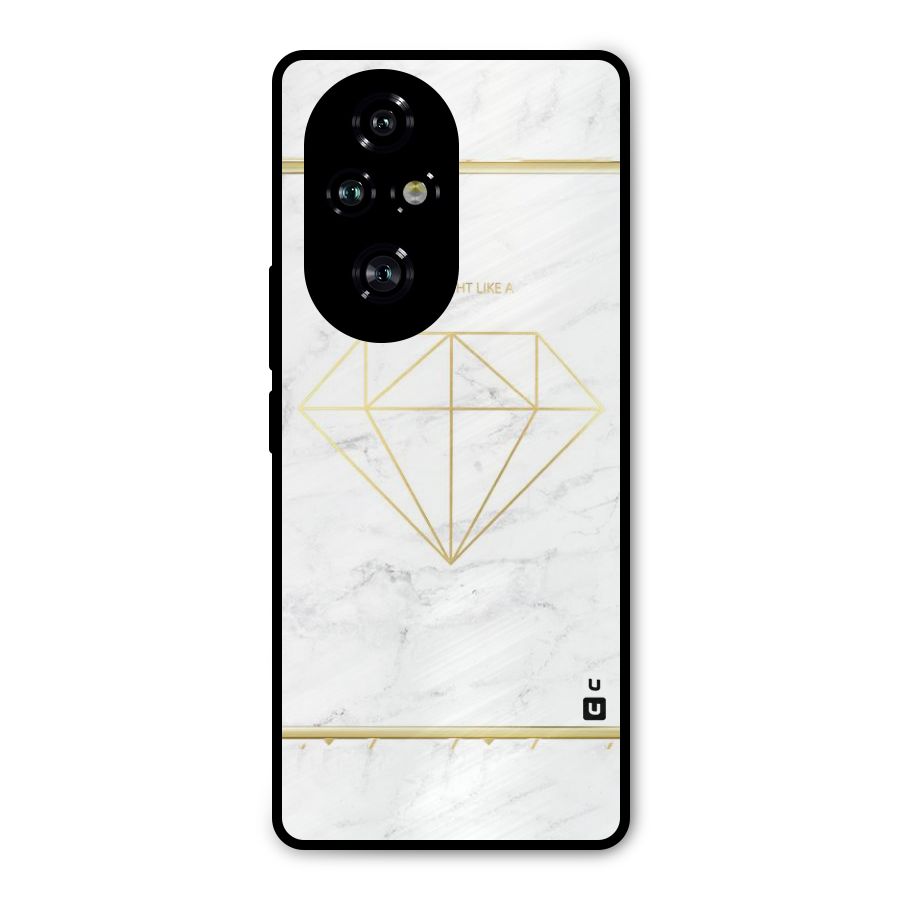 Bright Gold Diamond Metal Back Case for Honor 200 Pro