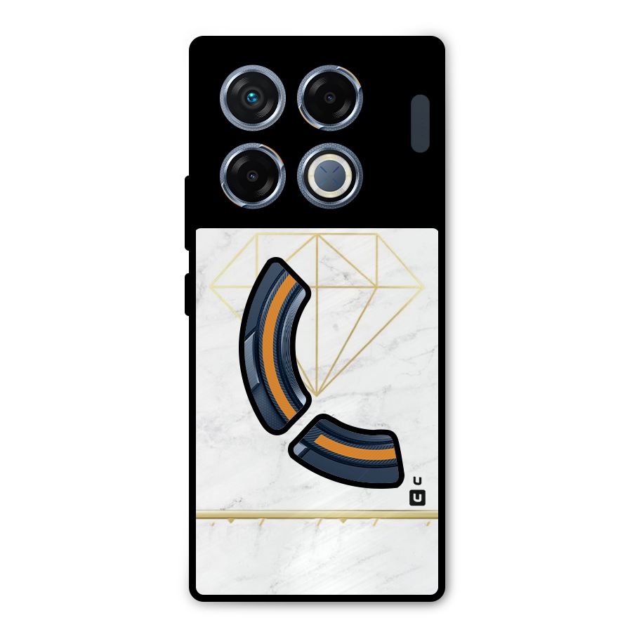 Bright Gold Diamond Metal Back Case for Infinix GT 20 Pro