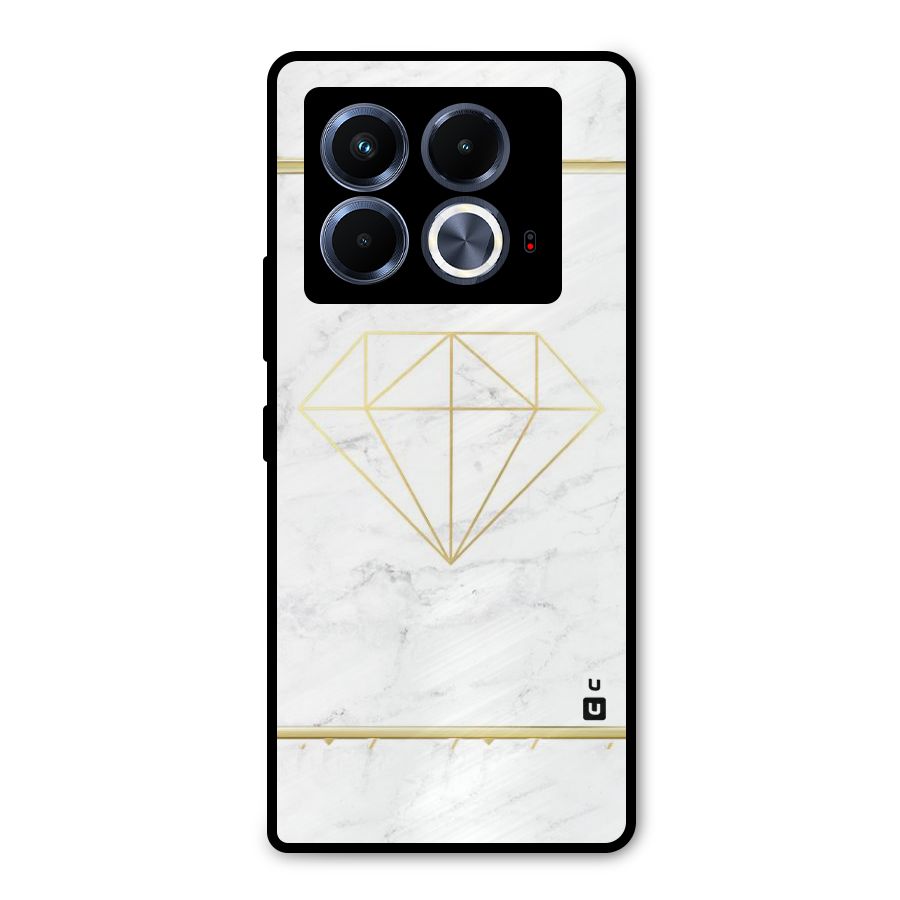 Bright Gold Diamond Metal Back Case for Infinix Note 40 5G