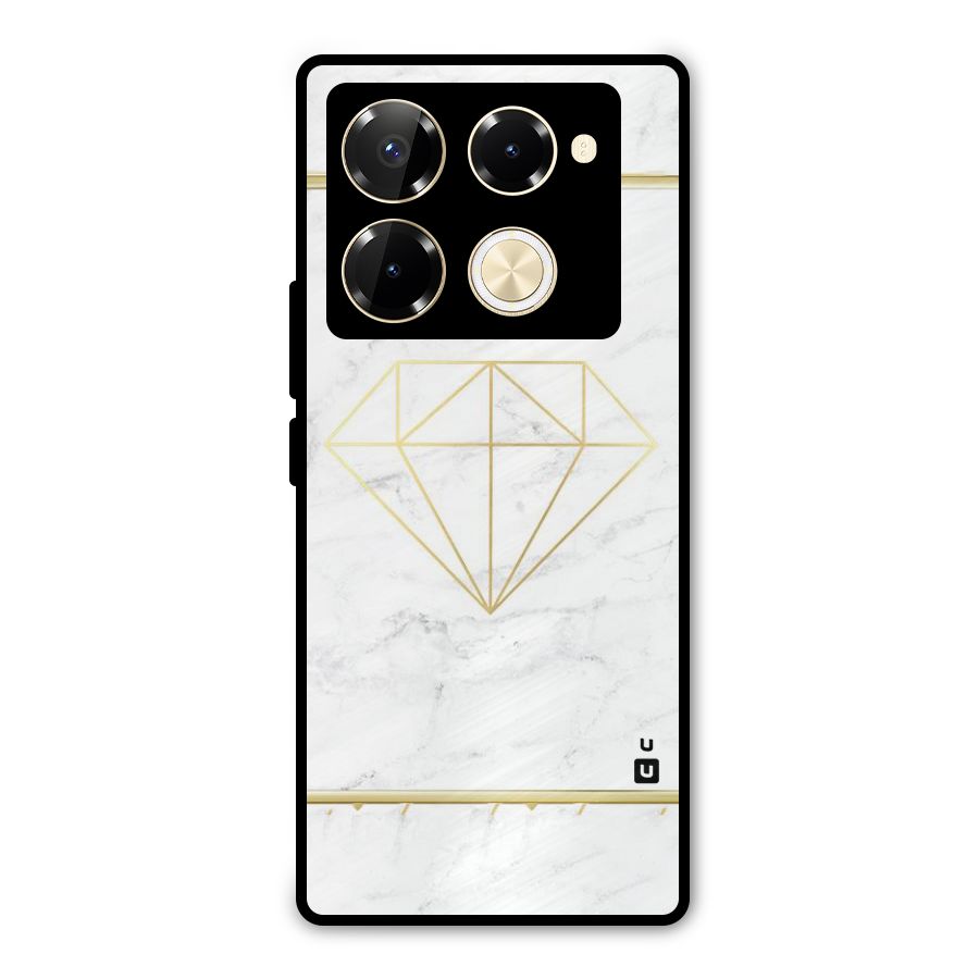 Bright Gold Diamond Metal Back Case for Infinix Note 40 Pro