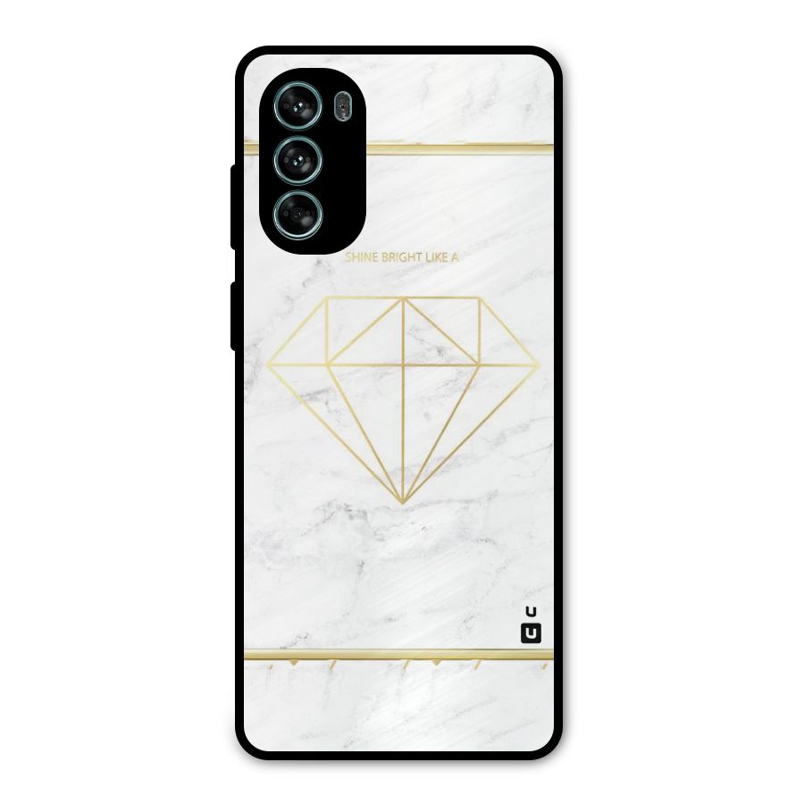 Bright Gold Diamond Metal Back Case for Moto G62