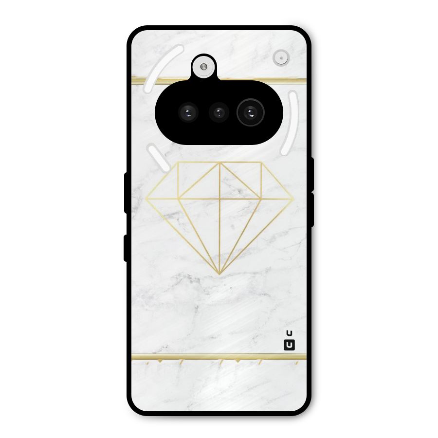 Bright Gold Diamond Metal Back Case for Nothing Phone 3a