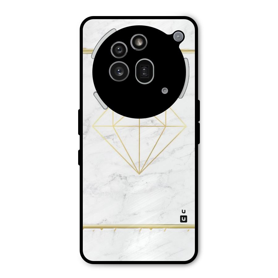 Bright Gold Diamond Metal Back Case for Nothing Phone 3a Pro