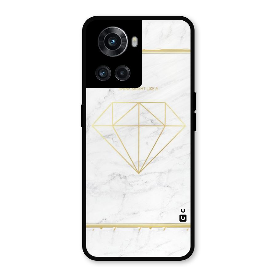 Bright Gold Diamond Metal Back Case for OnePlus 10R
