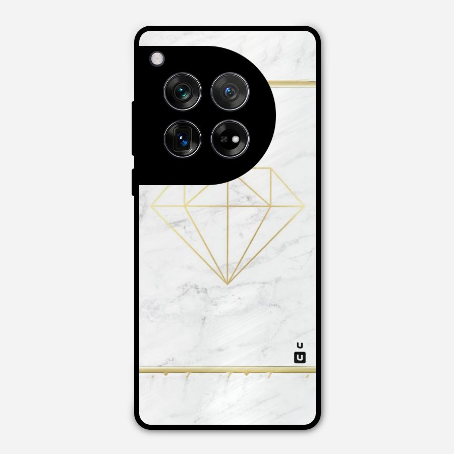 Bright Gold Diamond Metal Back Case for OnePlus 12