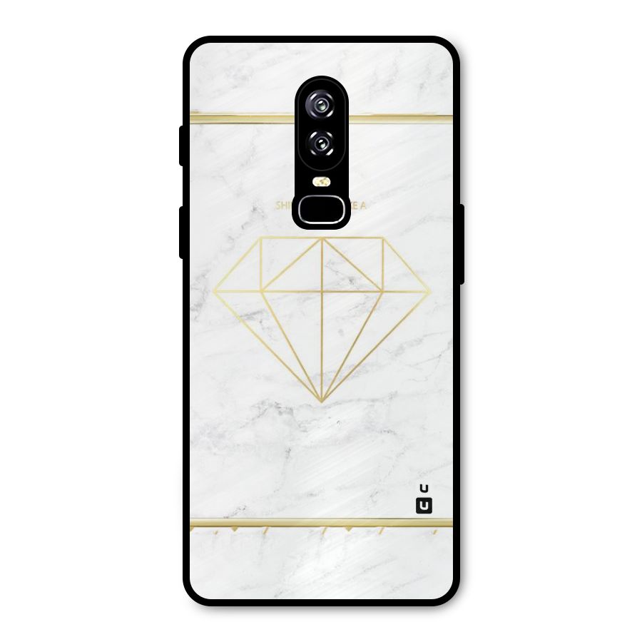 Bright Gold Diamond Metal Back Case for OnePlus 6