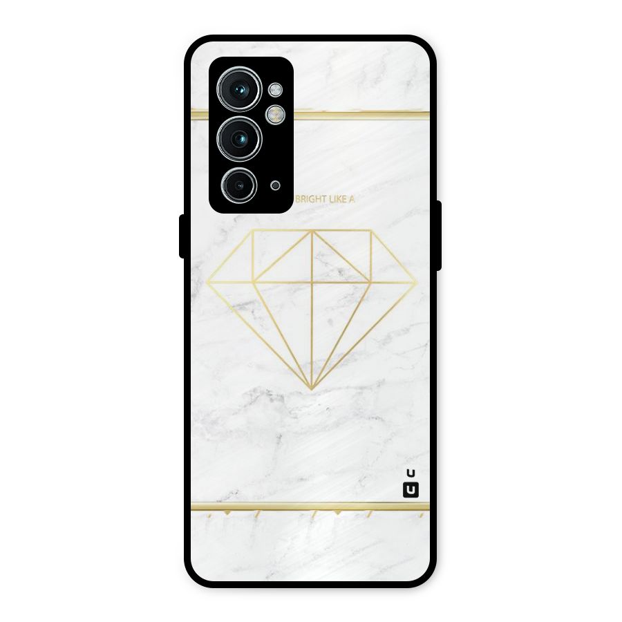 Bright Gold Diamond Metal Back Case for OnePlus 9RT 5G