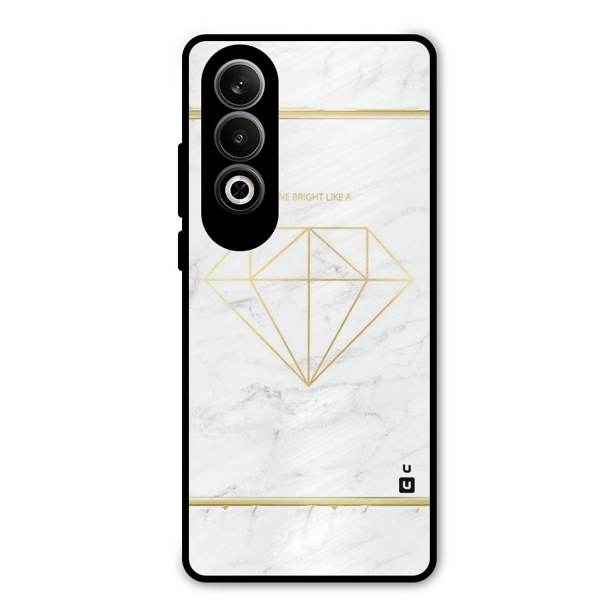 Bright Gold Diamond Metal Back Case for OnePlus Nord CE4