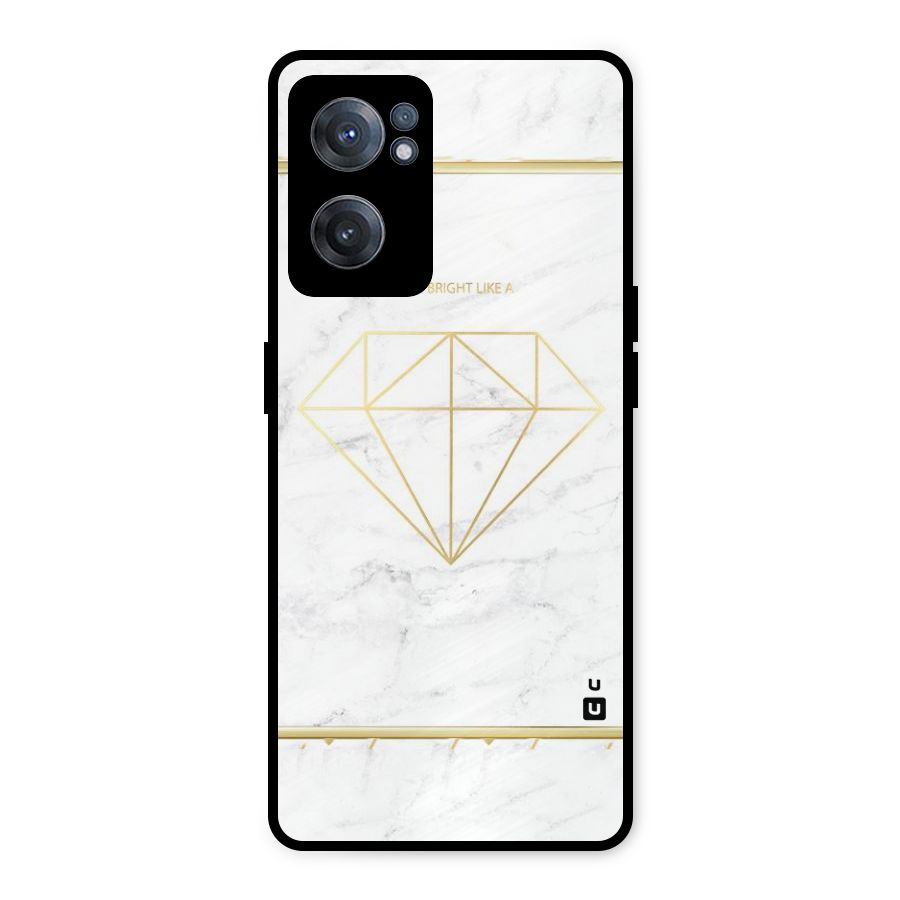 Bright Gold Diamond Metal Back Case for OnePlus Nord CE 2 5G