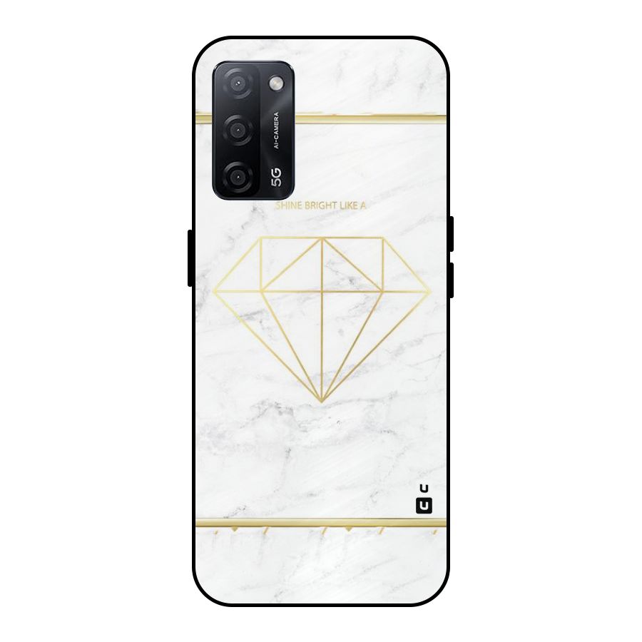 Bright Gold Diamond Metal Back Case for Oppo A53s 5G