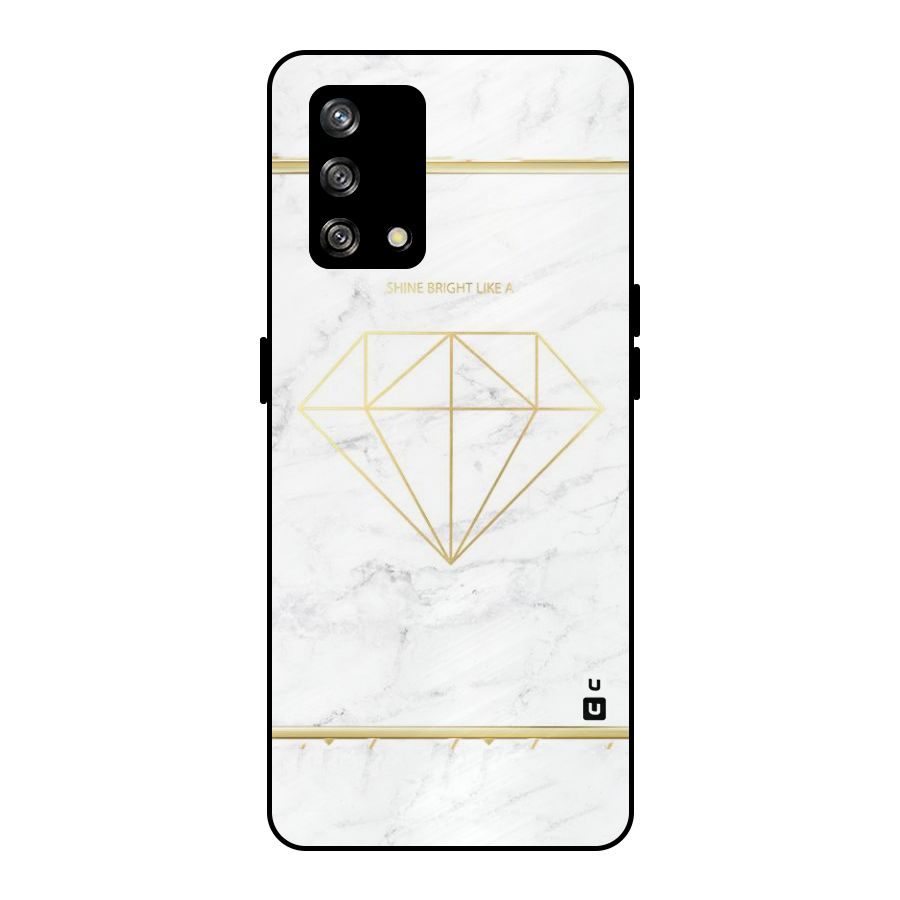 Bright Gold Diamond Metal Back Case for Oppo F19