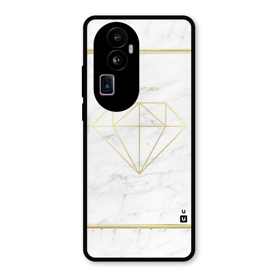Bright Gold Diamond Metal Back Case for Oppo Reno10 Pro Plus