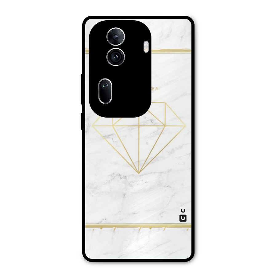 Bright Gold Diamond Metal Back Case for Oppo Reno11 Pro 5G