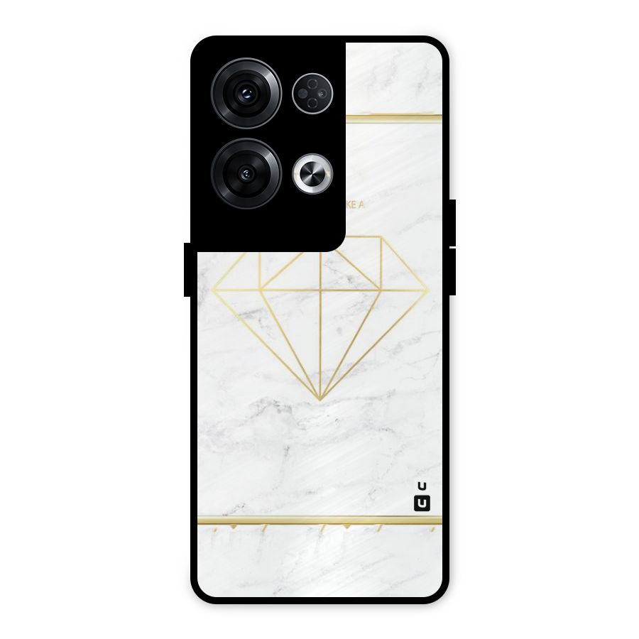 Bright Gold Diamond Metal Back Case for Oppo Reno8 Pro 5G