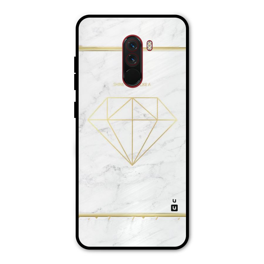 Bright Gold Diamond Metal Back Case for Poco F1