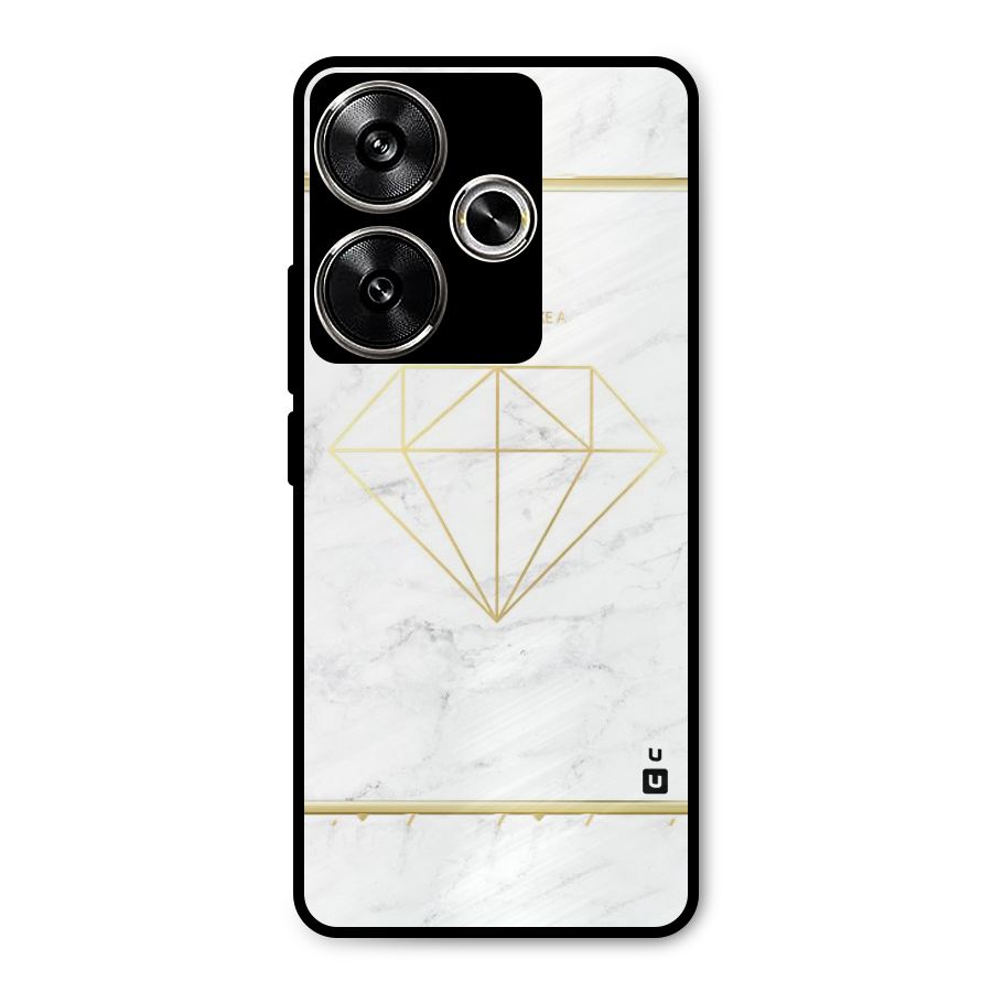 Bright Gold Diamond Metal Back Case for Poco F6