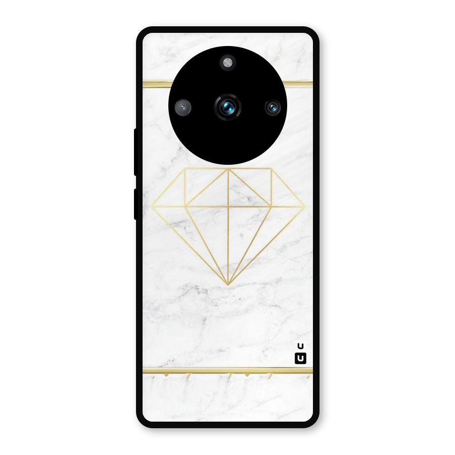Bright Gold Diamond Metal Back Case for Realme 11 Pro
