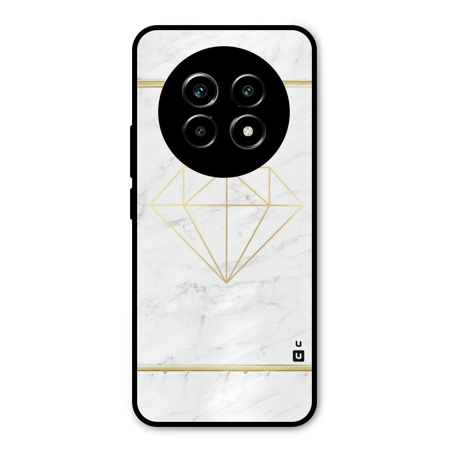 Bright Gold Diamond Metal Back Case for Realme 13 Pro