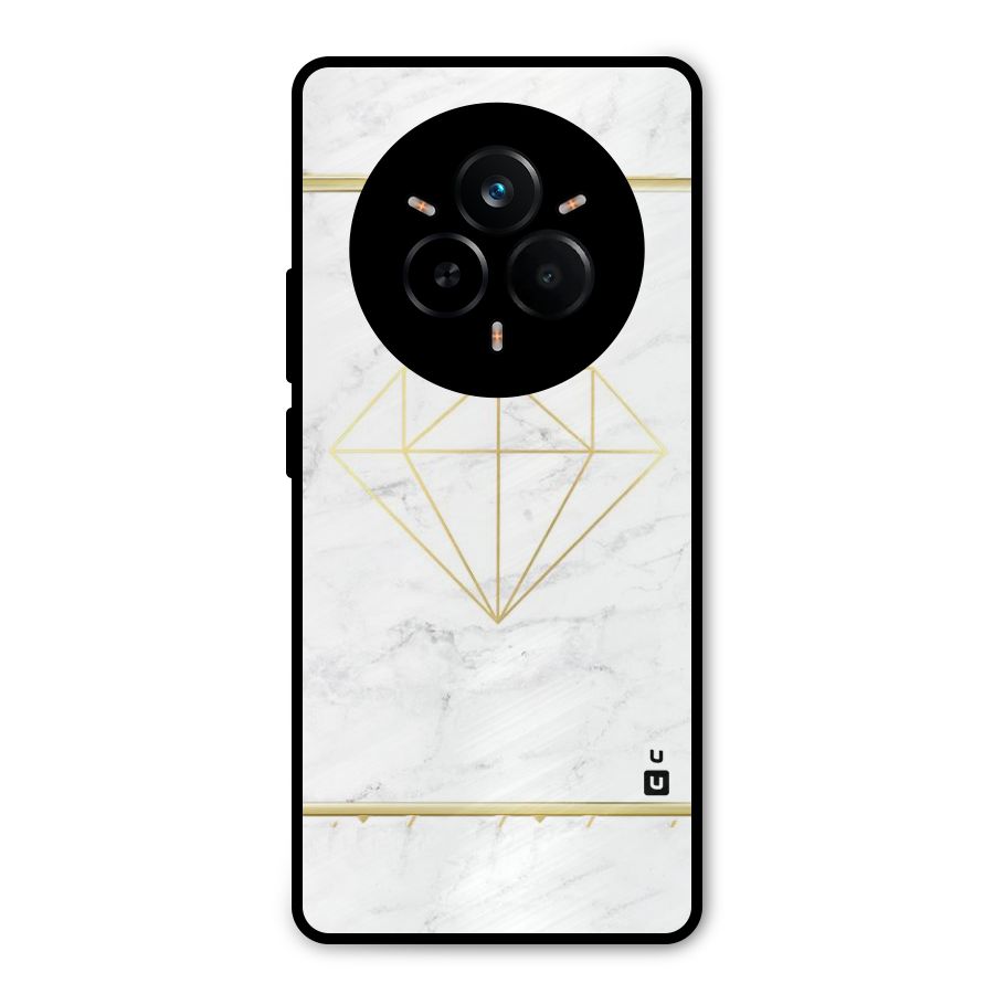 Bright Gold Diamond Metal Back Case for Realme 14 Pro