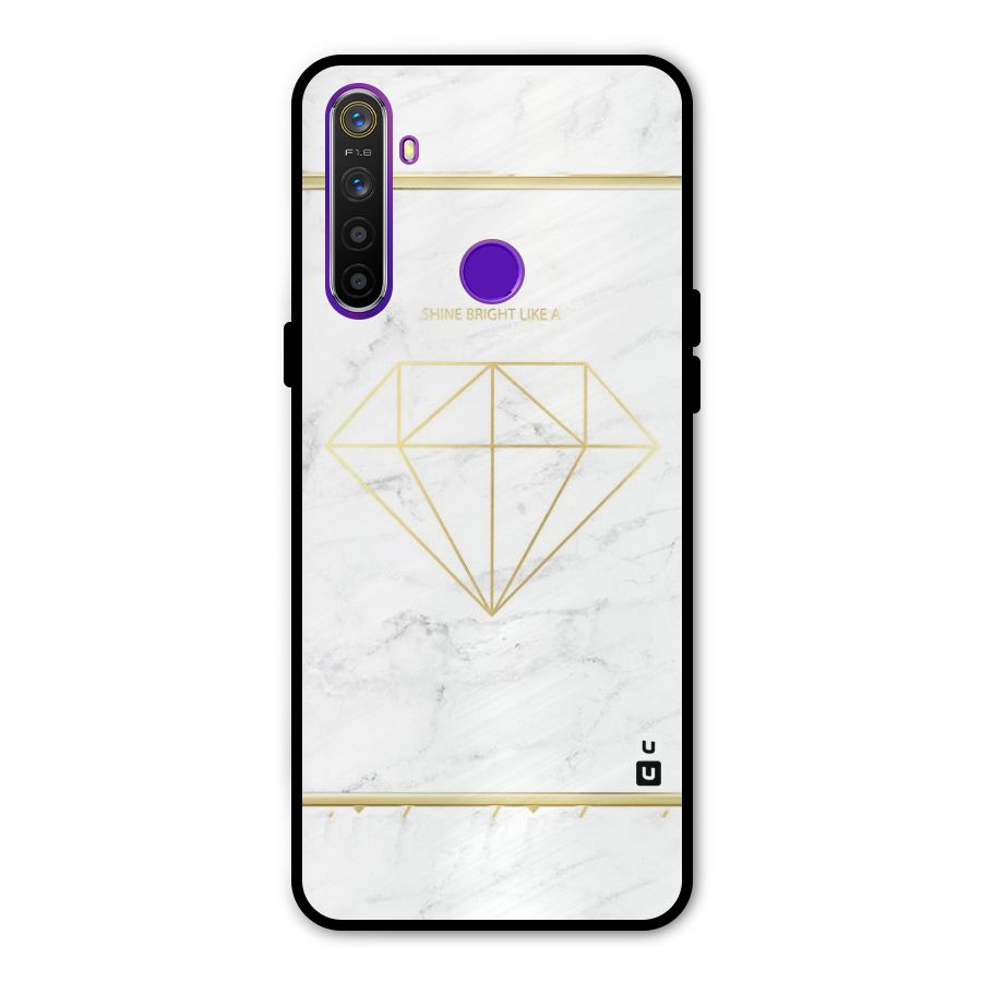 Bright Gold Diamond Metal Back Case for Realme 5