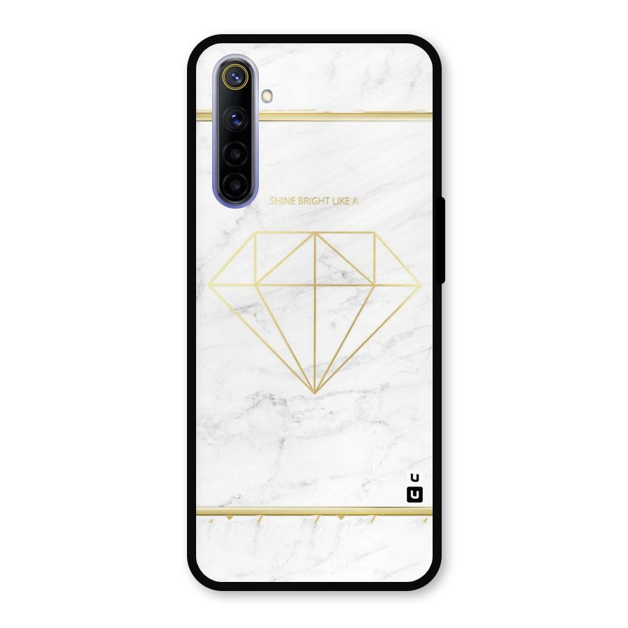 Bright Gold Diamond Metal Back Case for Realme 6i