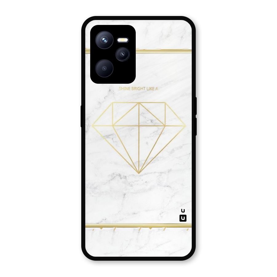 Bright Gold Diamond Metal Back Case for Realme C35