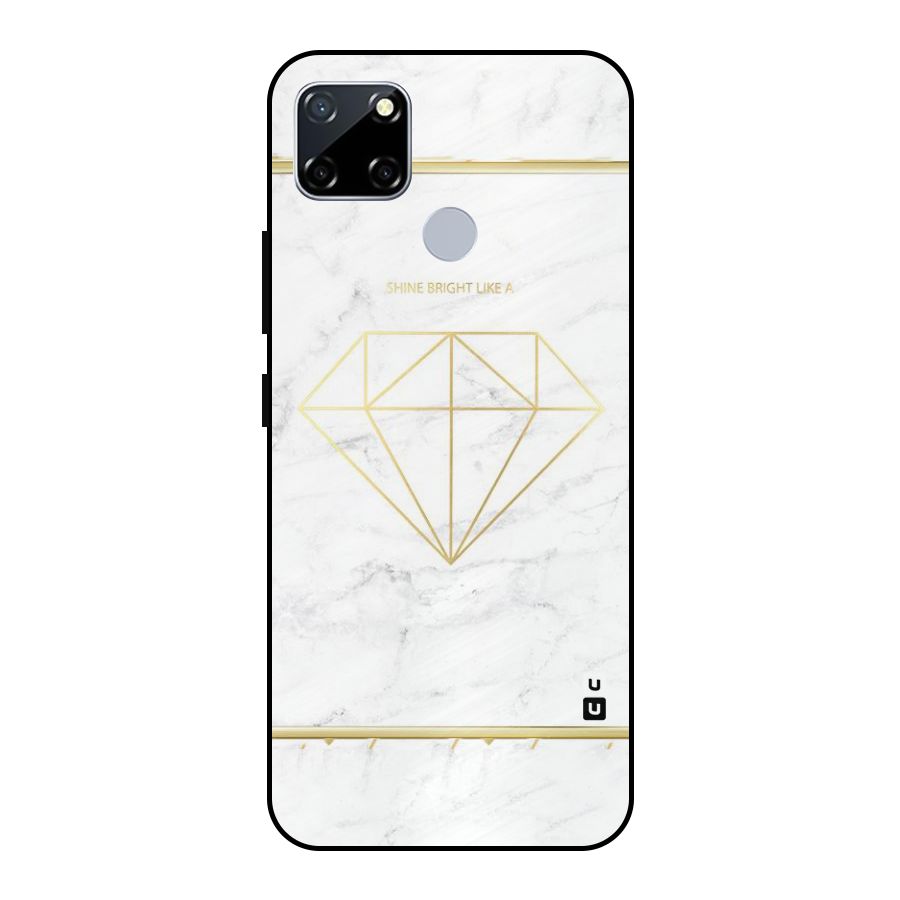 Bright Gold Diamond Metal Back Case for Realme Narzo 20