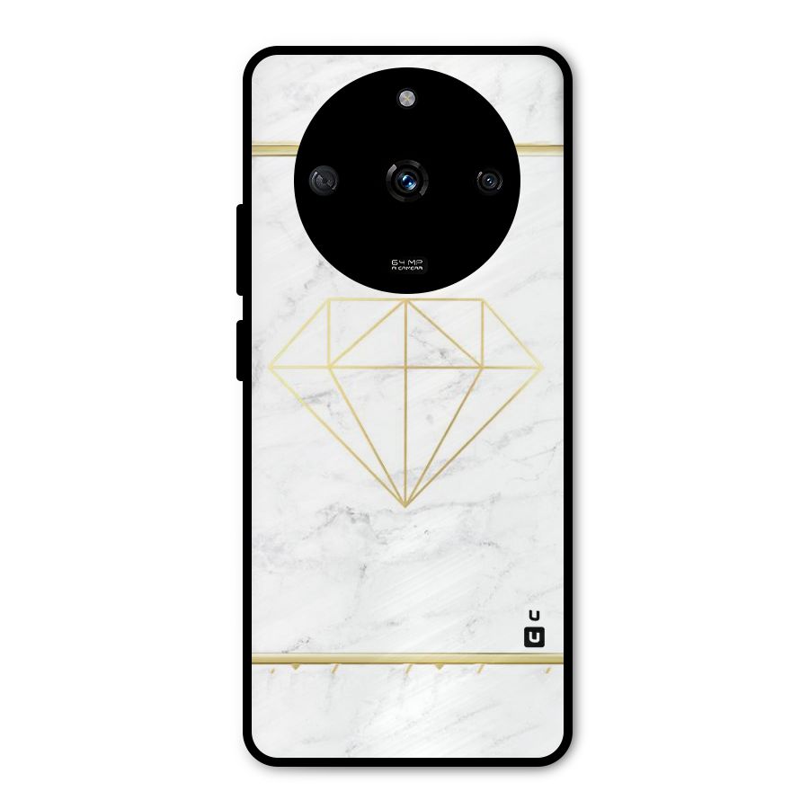 Bright Gold Diamond Metal Back Case for Realme Narzo 60 5G