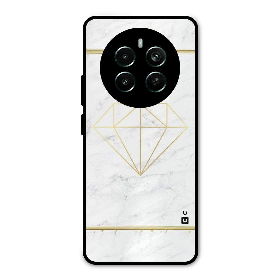 Bright Gold Diamond Metal Back Case for Realme Narzo 70 Pro