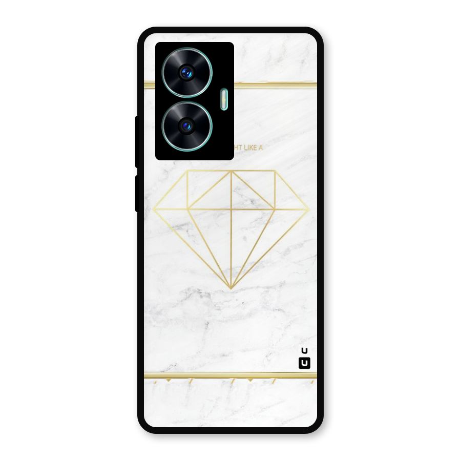 Bright Gold Diamond Metal Back Case for Realme Narzo N55