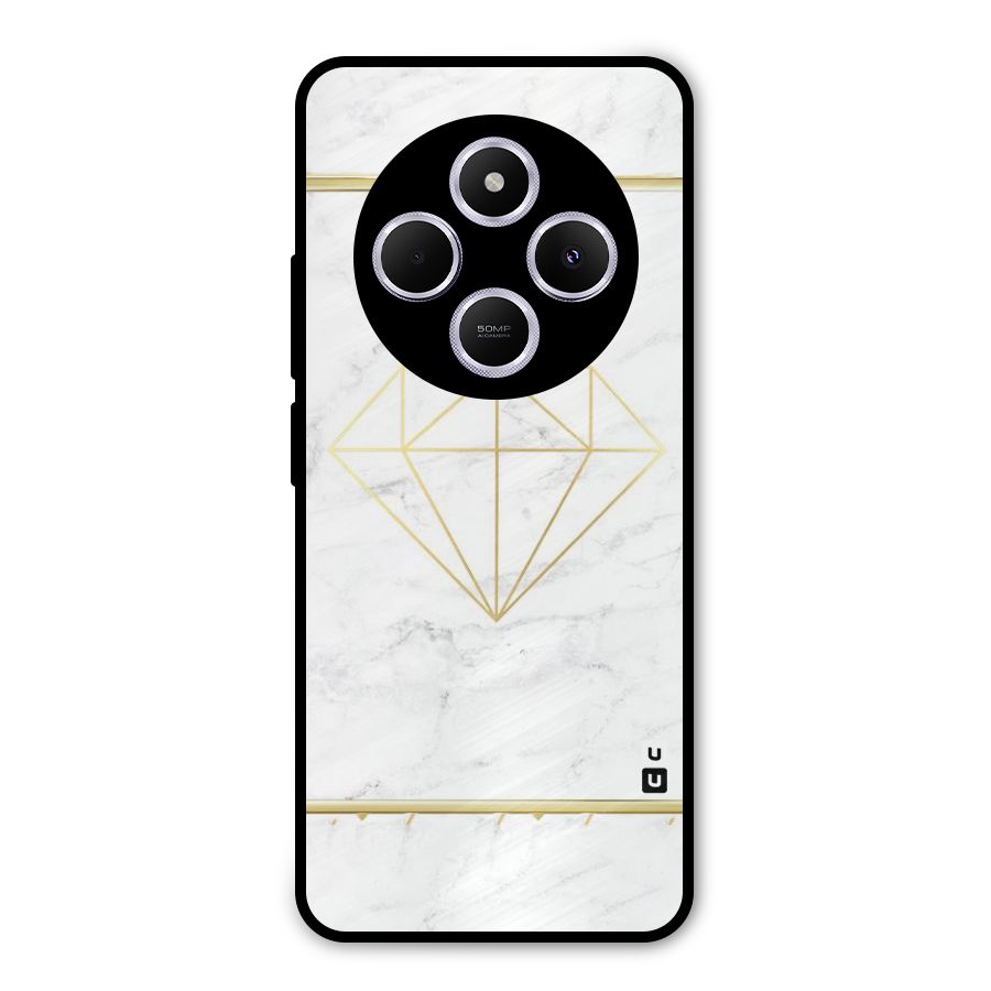 Bright Gold Diamond Metal Back Case for Redmi 14C