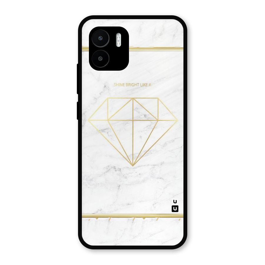 Bright Gold Diamond Metal Back Case for Redmi A2