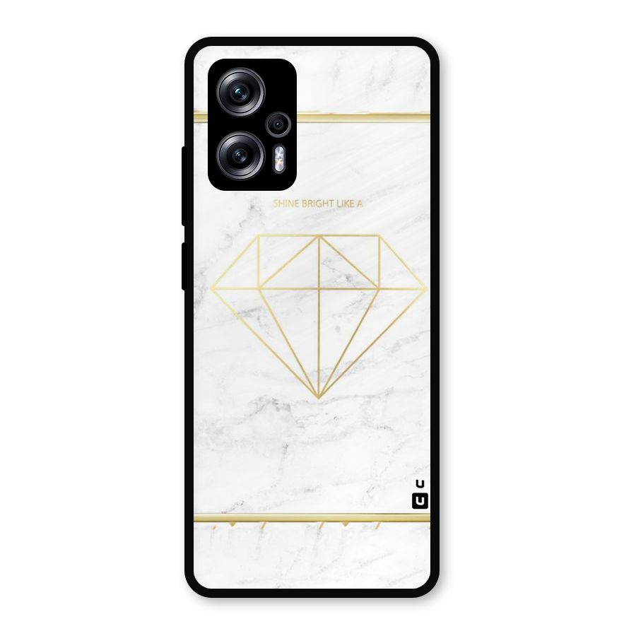 Bright Gold Diamond Metal Back Case for Redmi K50i