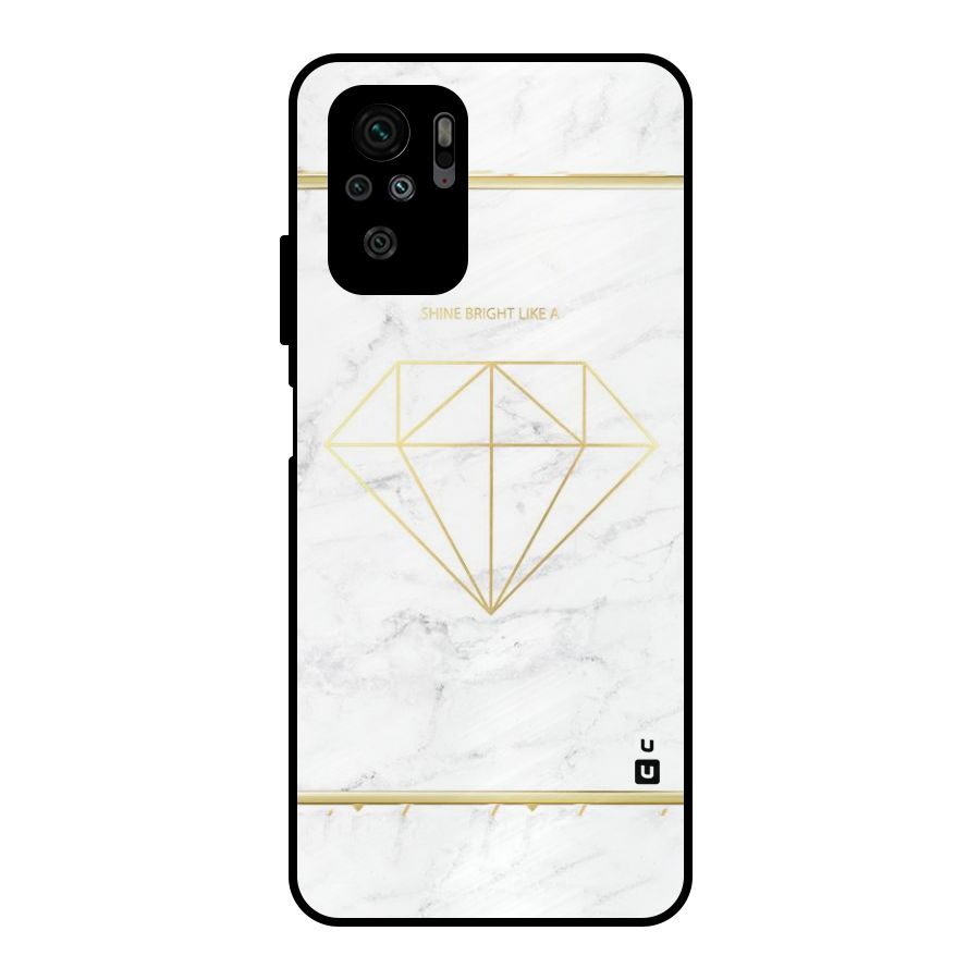 Bright Gold Diamond Metal Back Case for Redmi Note 10S
