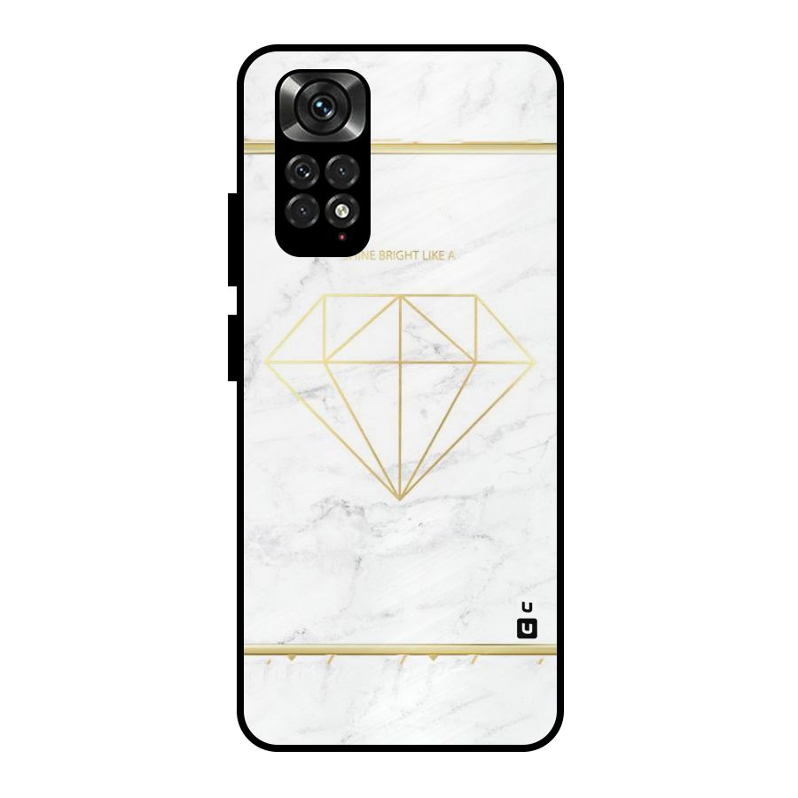 Bright Gold Diamond Metal Back Case for Redmi Note 11 Pro
