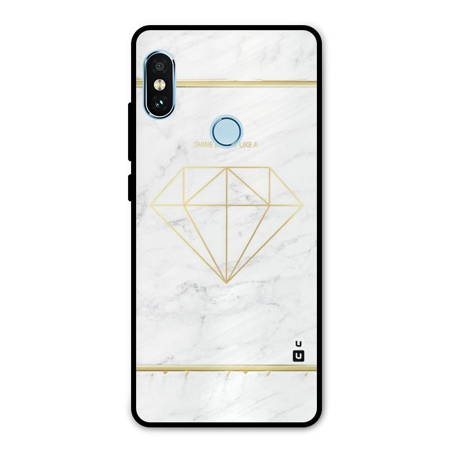 Bright Gold Diamond Metal Back Case for Redmi Note 5 Pro