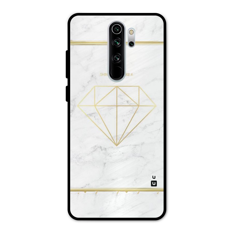 Bright Gold Diamond Metal Back Case for Redmi Note 8 Pro
