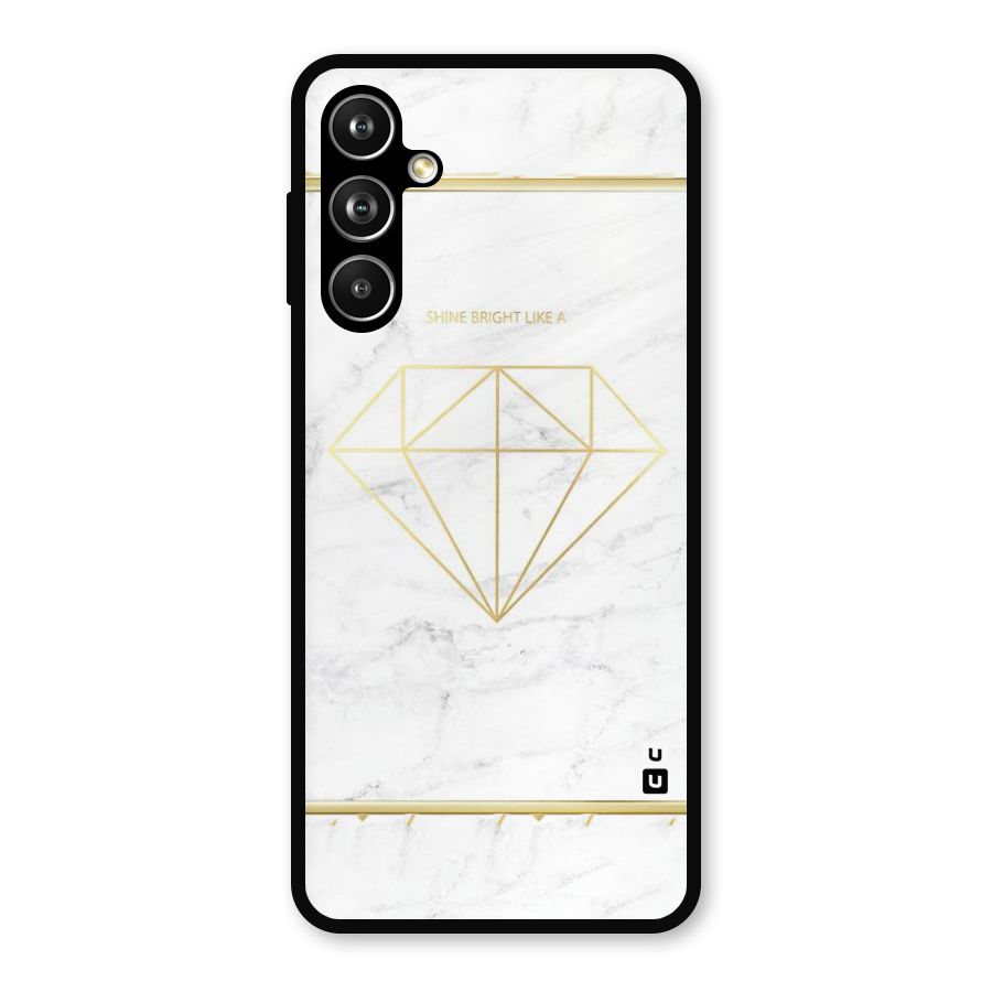 Bright Gold Diamond Metal Back Case for Samsung Galaxy M54