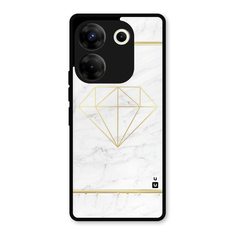 Bright Gold Diamond Metal Back Case for Tecno Camon 20