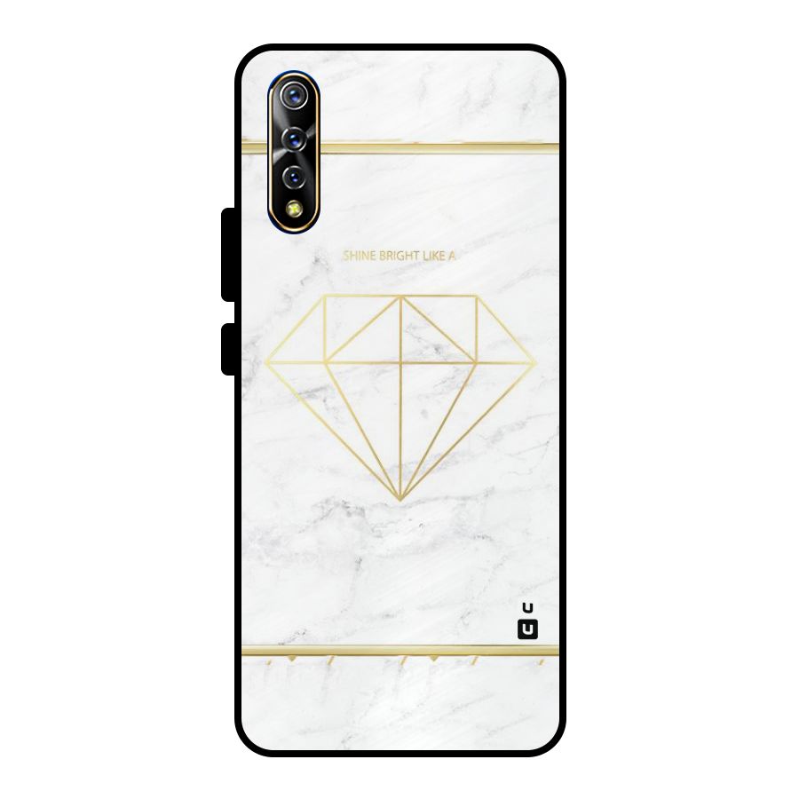 Bright Gold Diamond Metal Back Case for Vivo S1