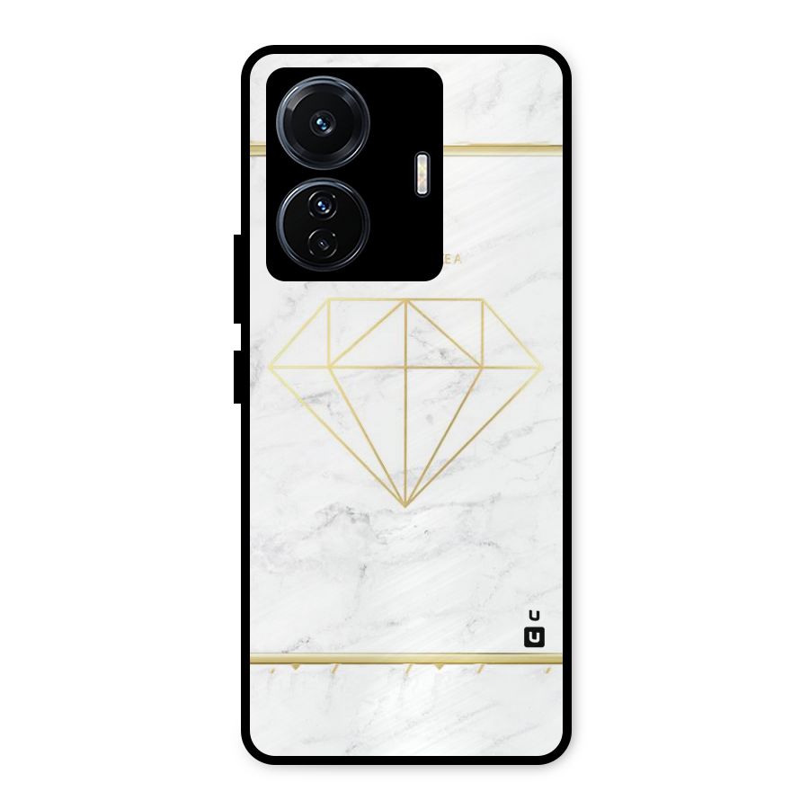 Bright Gold Diamond Metal Back Case for Vivo T1 Pro