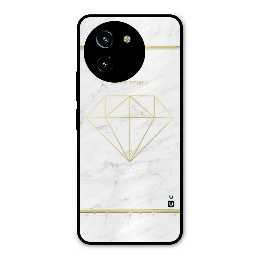 Bright Gold Diamond Metal Back Case for Vivo T3x